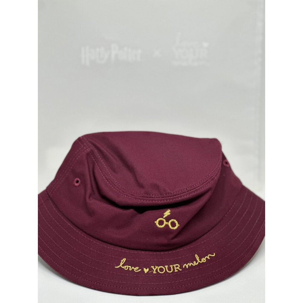 Harry Potter‎ X Love Your Melon Burgundy Bucket Hat Embroidered Glasses L/XL New